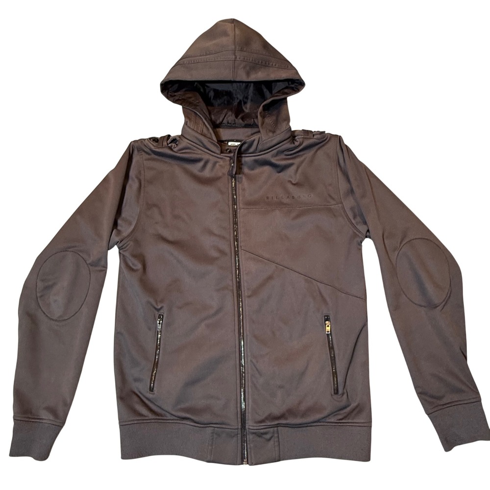 Billabong Men's Large Gray Hooded Full Zip Jacket M660WFUB Surf Skate Outdoor